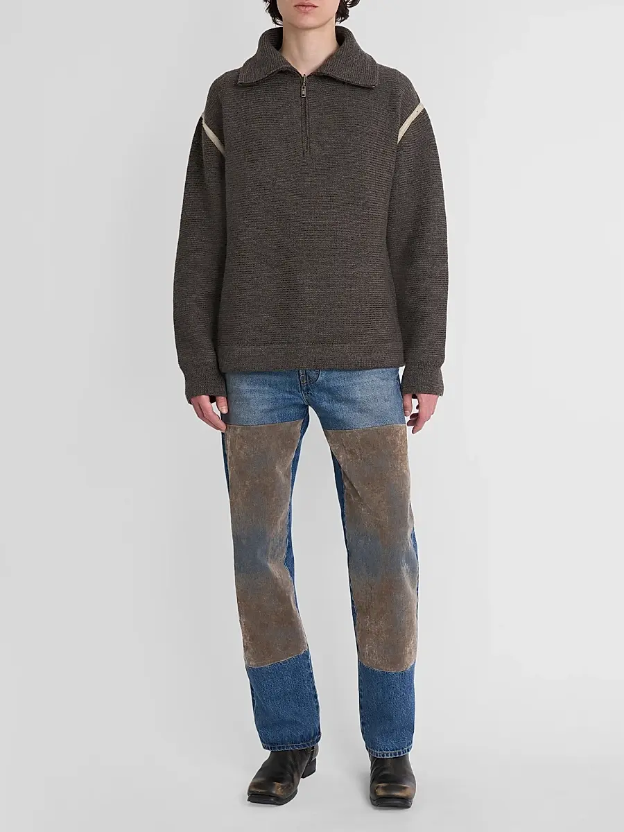 Maison Margiela Men's Elbow-Patch Wool Sweater | Thumbnail 2 Maison Margiela Men's Elbow-Patch Wool Sweater | Thumbnail 2
