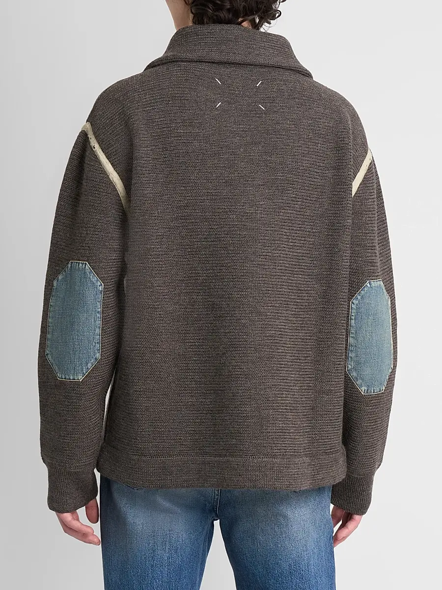 Maison Margiela Men's Elbow-Patch Wool Sweater | Thumbnail 3 Maison Margiela Men's Elbow-Patch Wool Sweater | Thumbnail 3