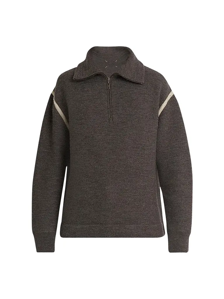 Maison Margiela Men's Elbow-Patch Wool Sweater
