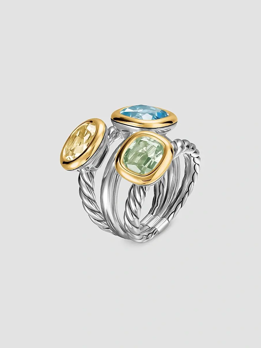 David Yurman Women's Mercer Color Three Stone Ring in Sterling Silver - Multicolored | Thumbnail 2 David Yurman Women's Mercer Color Three Stone Ring in Sterling Silver - Multicolored | Thumbnail 2