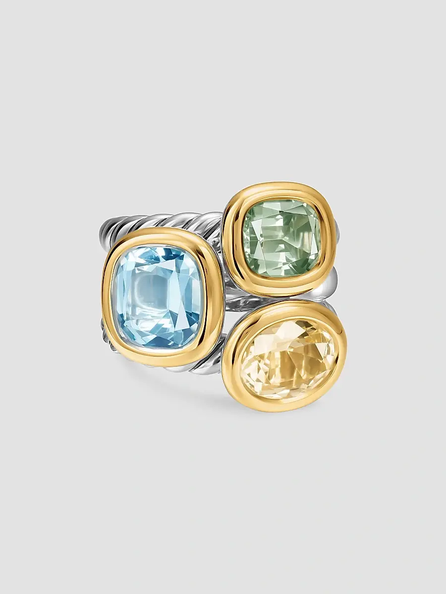 David Yurman Women's Mercer Color Three Stone Ring in Sterling Silver - Multicolored | Thumbnail 3 David Yurman Women's Mercer Color Three Stone Ring in Sterling Silver - Multicolored | Thumbnail 3