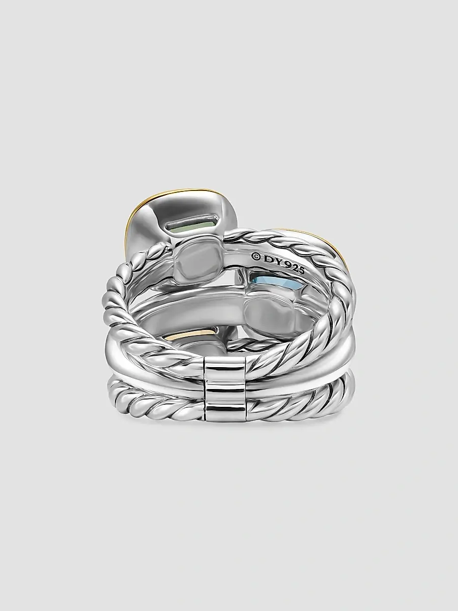 David Yurman Women's Mercer Color Three Stone Ring in Sterling Silver - Multicolored | Thumbnail 4 David Yurman Women's Mercer Color Three Stone Ring in Sterling Silver - Multicolored | Thumbnail 4
