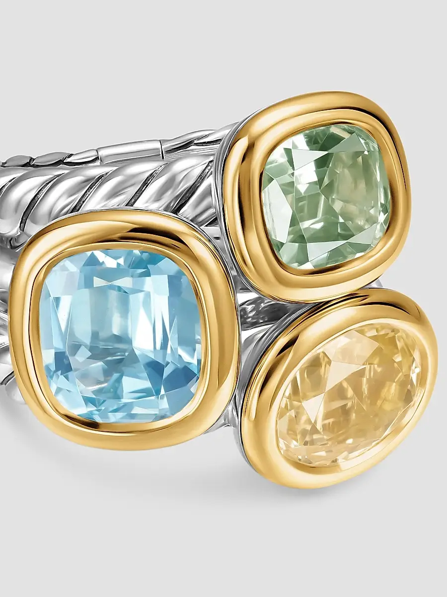 David Yurman Women's Mercer Color Three Stone Ring in Sterling Silver - Multicolored | Thumbnail 5 David Yurman Women's Mercer Color Three Stone Ring in Sterling Silver - Multicolored | Thumbnail 5
