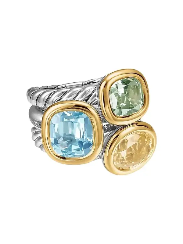 Women's Mercer Color Three Stone Ring in Sterling Silver - Multicolored Women's Mercer Color Three Stone Ring in Sterling Silver - Multicolored