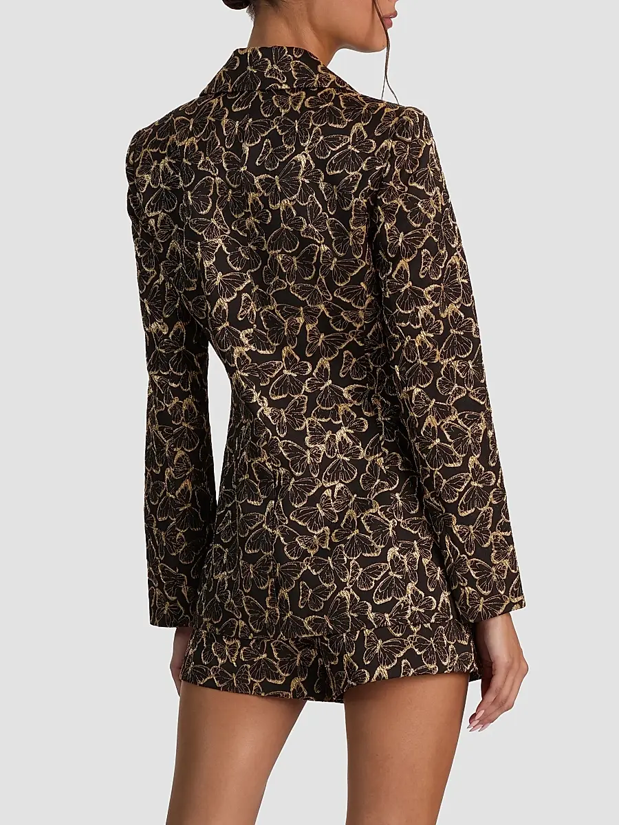 Alice + Olivia Women's Macey Butterfly Jacquard Blazer | Thumbnail 3 Alice + Olivia Women's Macey Butterfly Jacquard Blazer | Thumbnail 3