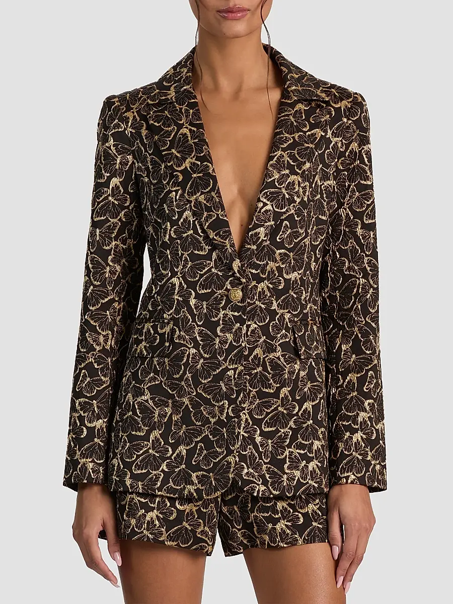 Alice + Olivia Women's Macey Butterfly Jacquard Blazer | Thumbnail 4 Alice + Olivia Women's Macey Butterfly Jacquard Blazer | Thumbnail 4
