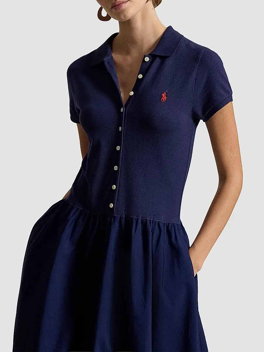 Polo Ralph Lauren Women's Hybrid Mesh Polo Maxi Dress | Thumbnail 4 Polo Ralph Lauren Women's Hybrid Mesh Polo Maxi Dress | Thumbnail 4
