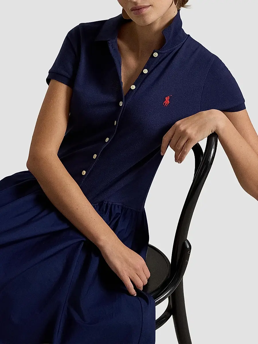 Polo Ralph Lauren Women's Hybrid Mesh Polo Maxi Dress | Thumbnail 5 Polo Ralph Lauren Women's Hybrid Mesh Polo Maxi Dress | Thumbnail 5