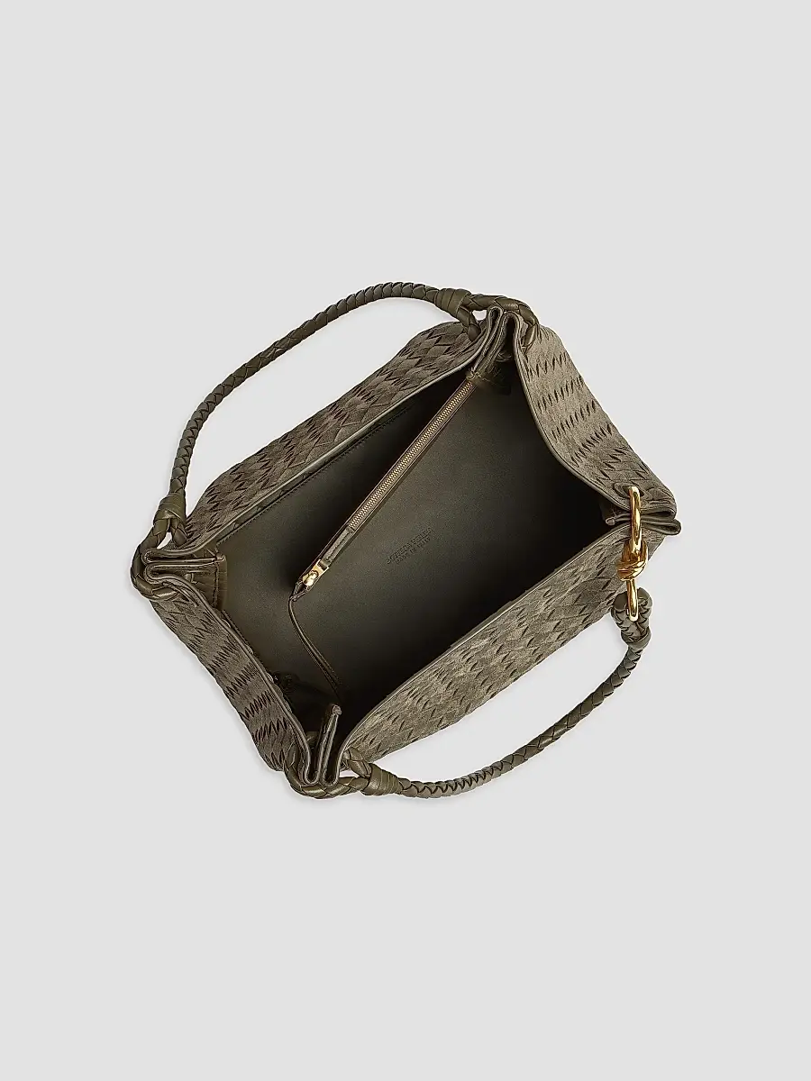 Bottega Veneta Women's Large Parachute Intrecciato Suede Shoulder Bag | Thumbnail 3 Bottega Veneta Women's Large Parachute Intrecciato Suede Shoulder Bag | Thumbnail 3