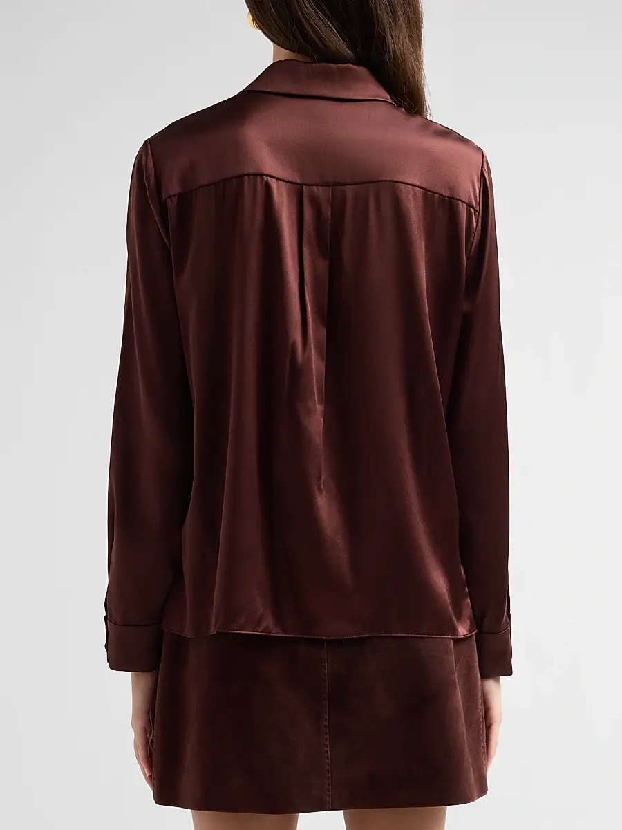 Alice + Olivia Women's Willa Stretch-Silk Shirt | Thumbnail 3 Alice + Olivia Women's Willa Stretch-Silk Shirt | Thumbnail 3