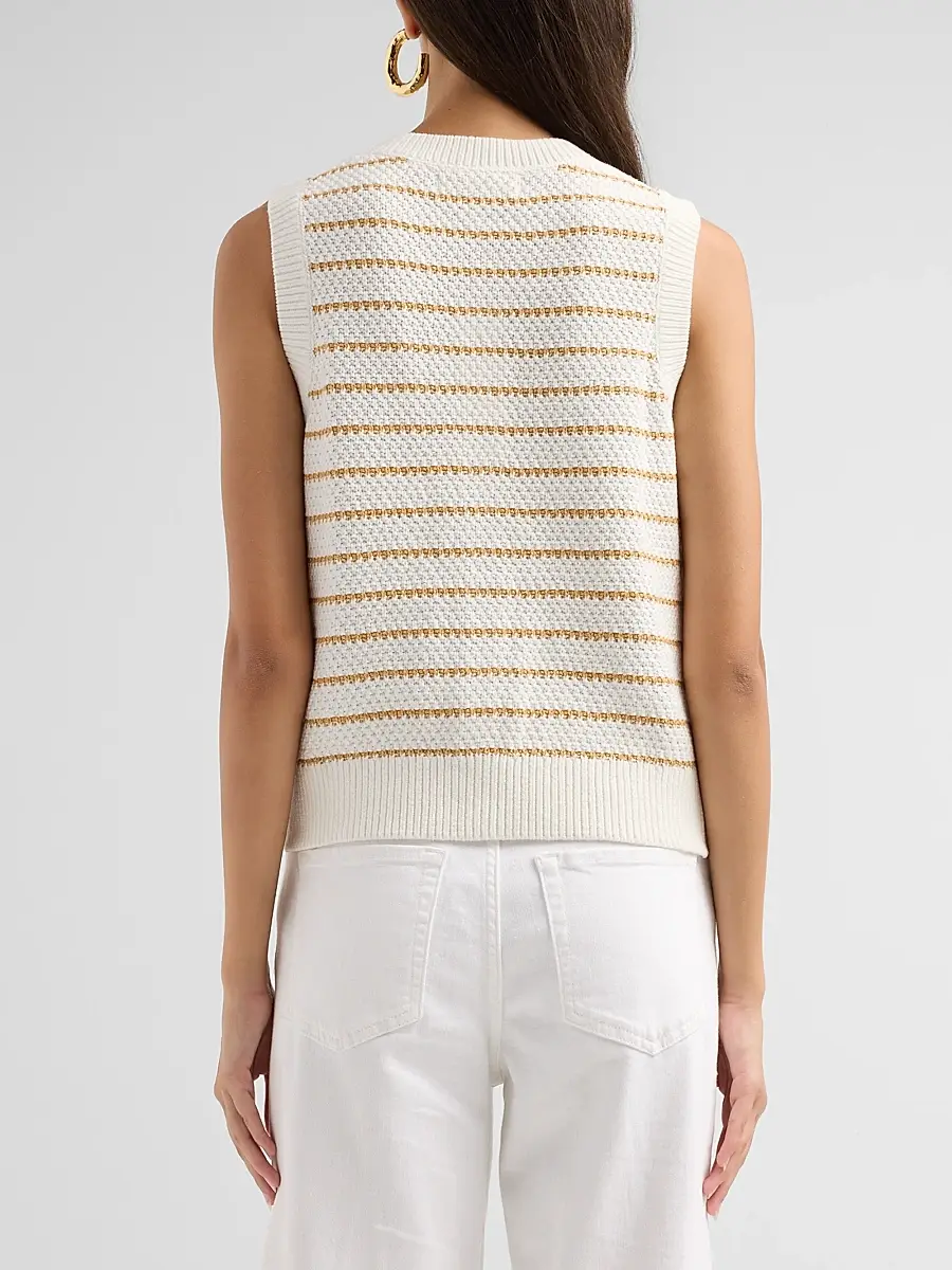 Lilly Pulitzer Women's Shayna Palm Tree Striped Sweater Vest | Thumbnail 3 Lilly Pulitzer Women's Shayna Palm Tree Striped Sweater Vest | Thumbnail 3