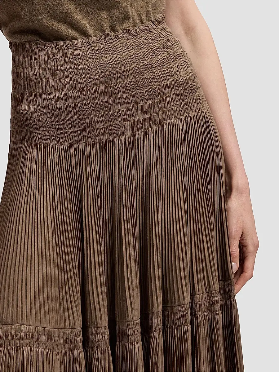 Ralph Lauren Collection Women's Adeena Pleated Lamé Maxi Skirt | Thumbnail 6
