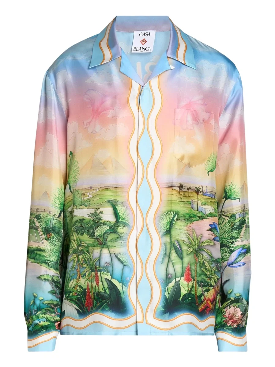Men's Silk Long-Sleeve Camp Shirt Men's Silk Long-Sleeve Camp Shirt