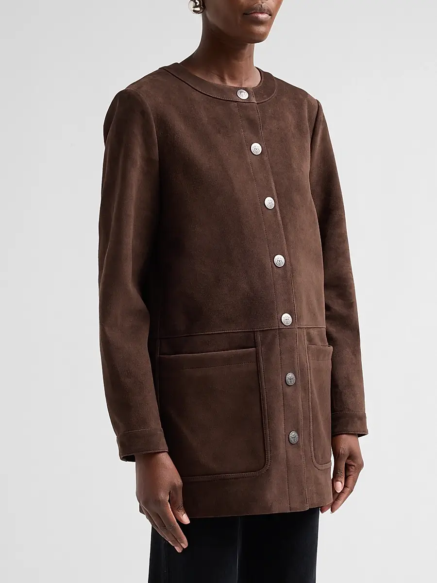 Kobi Halperin Women's Linda Suede Longline Coat | Thumbnail 4 Kobi Halperin Women's Linda Suede Longline Coat | Thumbnail 4