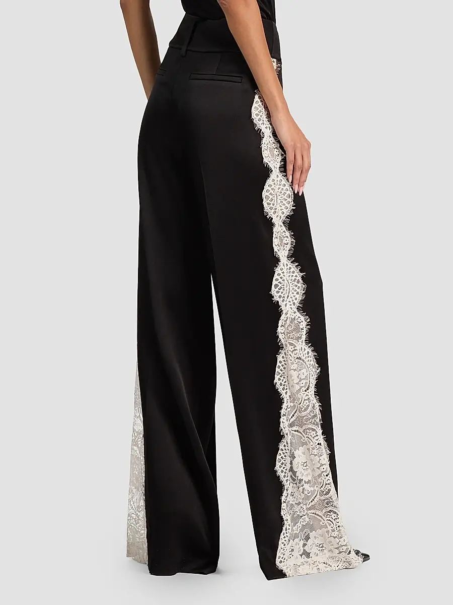 Alice + Olivia Women's Olivia Lace-Godet Wide-Leg Pants | Thumbnail 3 Alice + Olivia Women's Olivia Lace-Godet Wide-Leg Pants | Thumbnail 3
