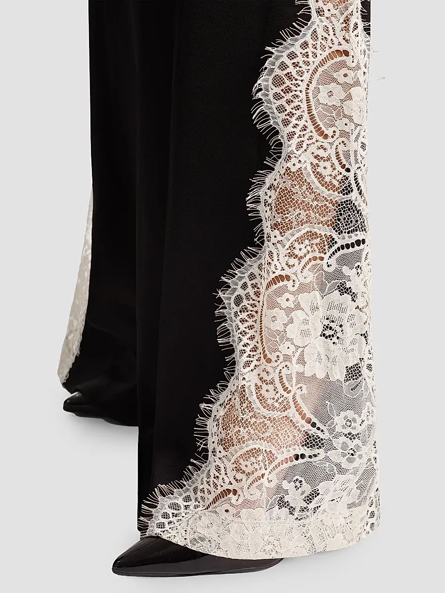 Alice + Olivia Women's Olivia Lace-Godet Wide-Leg Pants | Thumbnail 4 Alice + Olivia Women's Olivia Lace-Godet Wide-Leg Pants | Thumbnail 4