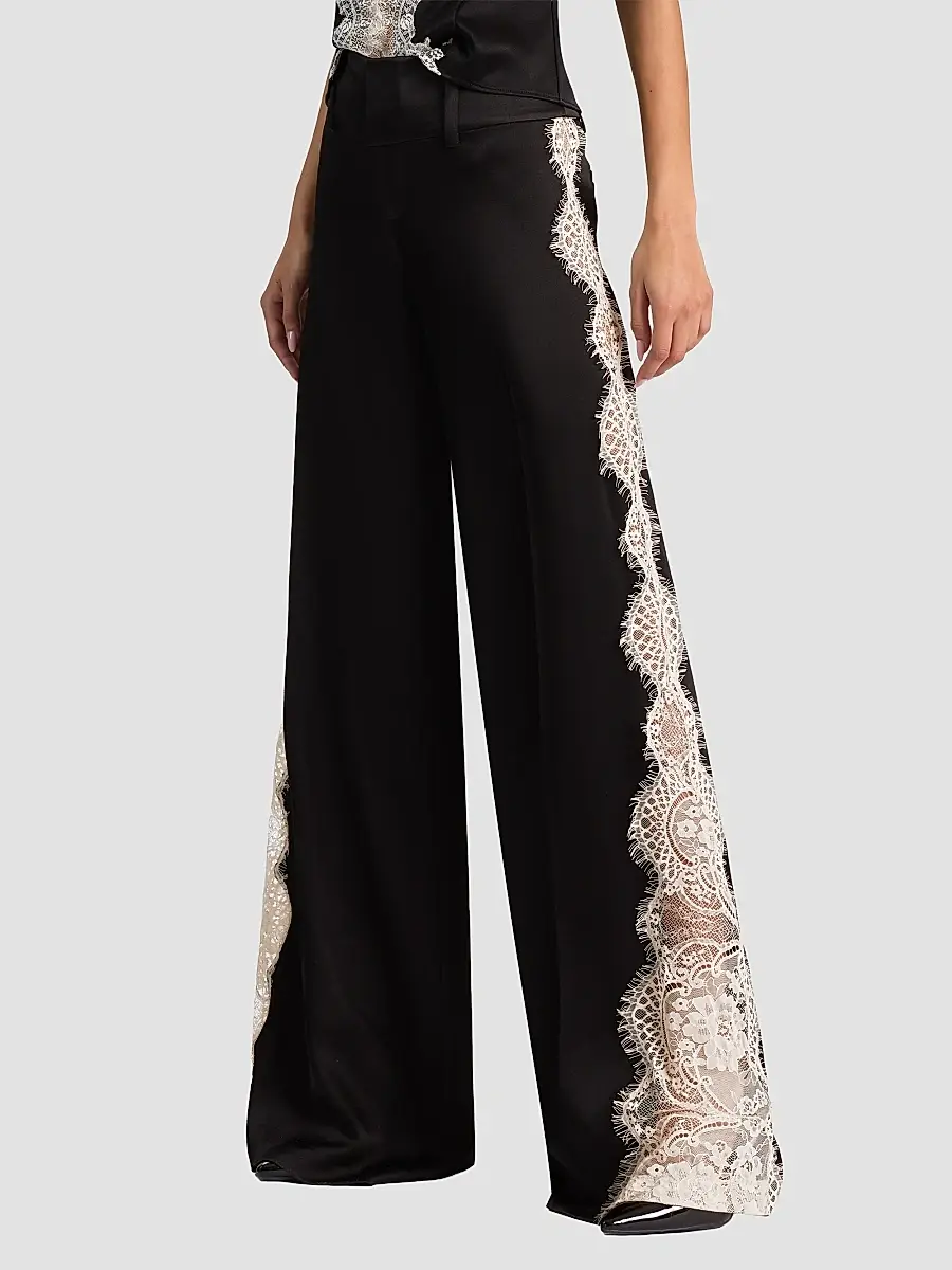Alice + Olivia Women's Olivia Lace-Godet Wide-Leg Pants | Thumbnail 5 Alice + Olivia Women's Olivia Lace-Godet Wide-Leg Pants | Thumbnail 5