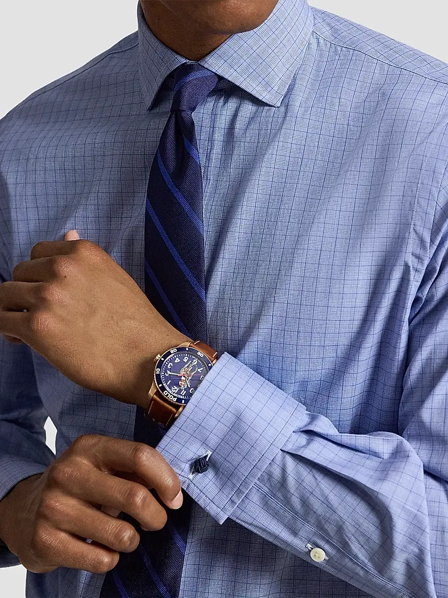 Polo Ralph Lauren Men's Custom-Fit Plaid French Cuff Shirt | Thumbnail 5 Polo Ralph Lauren Men's Custom-Fit Plaid French Cuff Shirt | Thumbnail 5