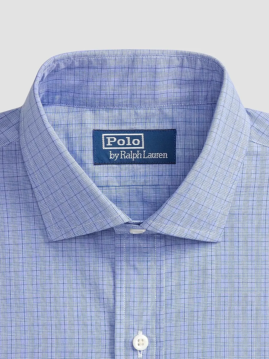 Polo Ralph Lauren Men's Custom-Fit Plaid French Cuff Shirt | Thumbnail 6 Polo Ralph Lauren Men's Custom-Fit Plaid French Cuff Shirt | Thumbnail 6