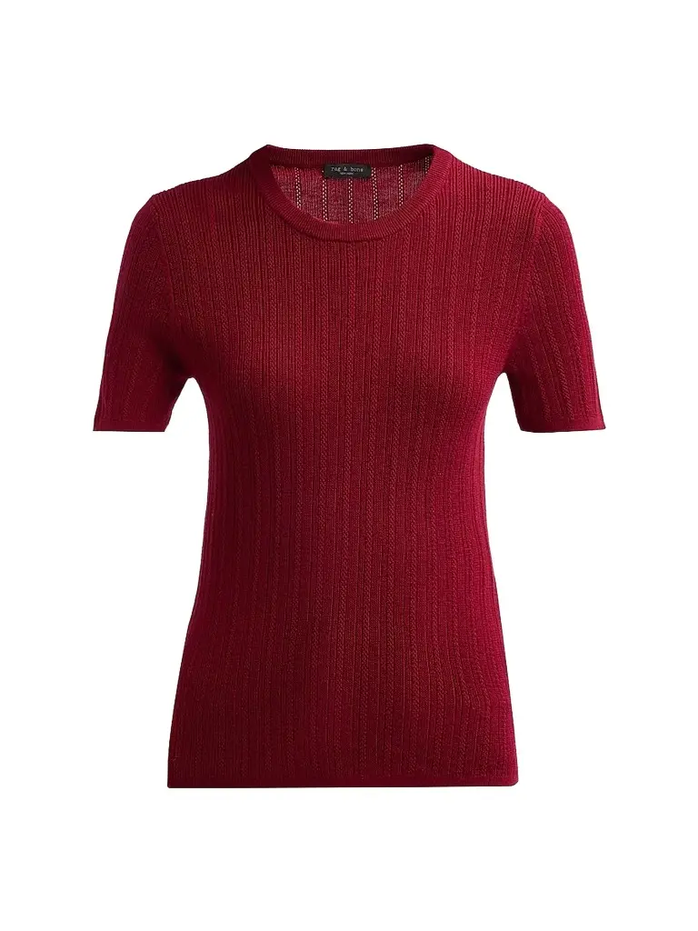rag & bone Women's Rhodes Wool Pontelle-Knit Top
