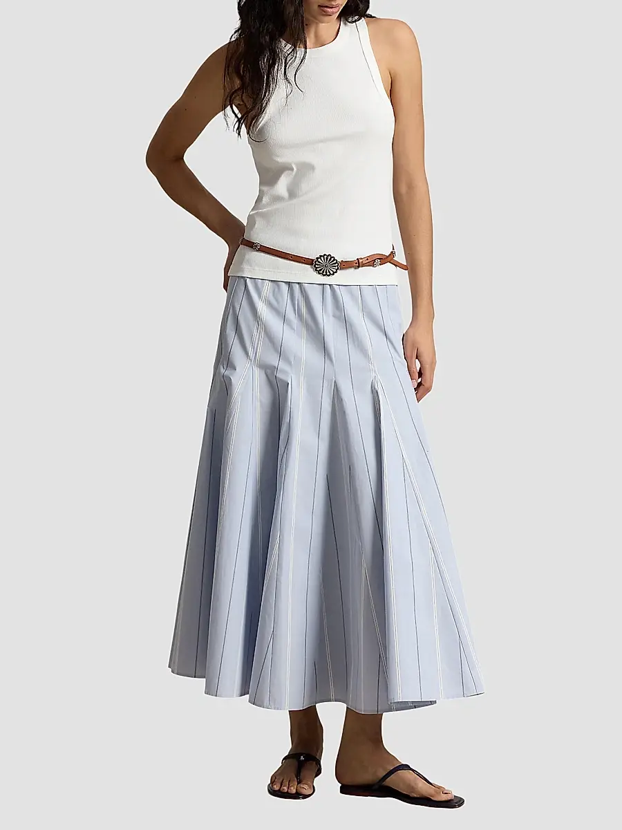 Polo Ralph Lauren Women's Striped Cotton A-Line Skirt | Thumbnail 2