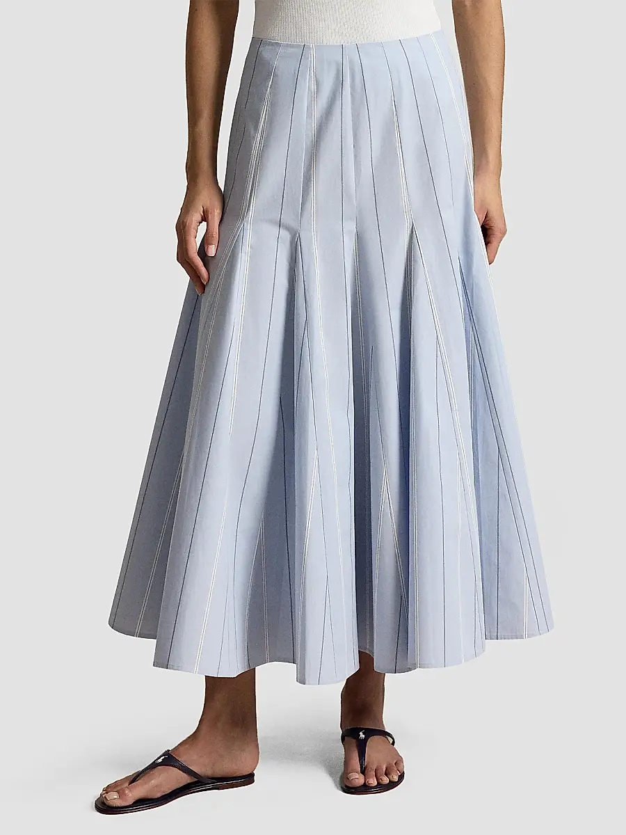 Polo Ralph Lauren Women's Striped Cotton A-Line Skirt | Thumbnail 4