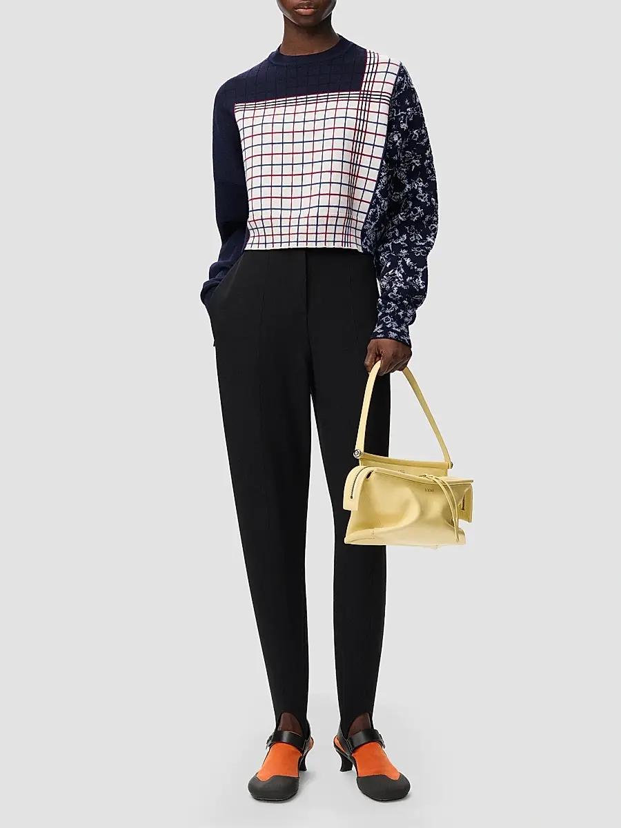 Loewe Women's Patchwork Knit Crewneck Sweater | Thumbnail 2