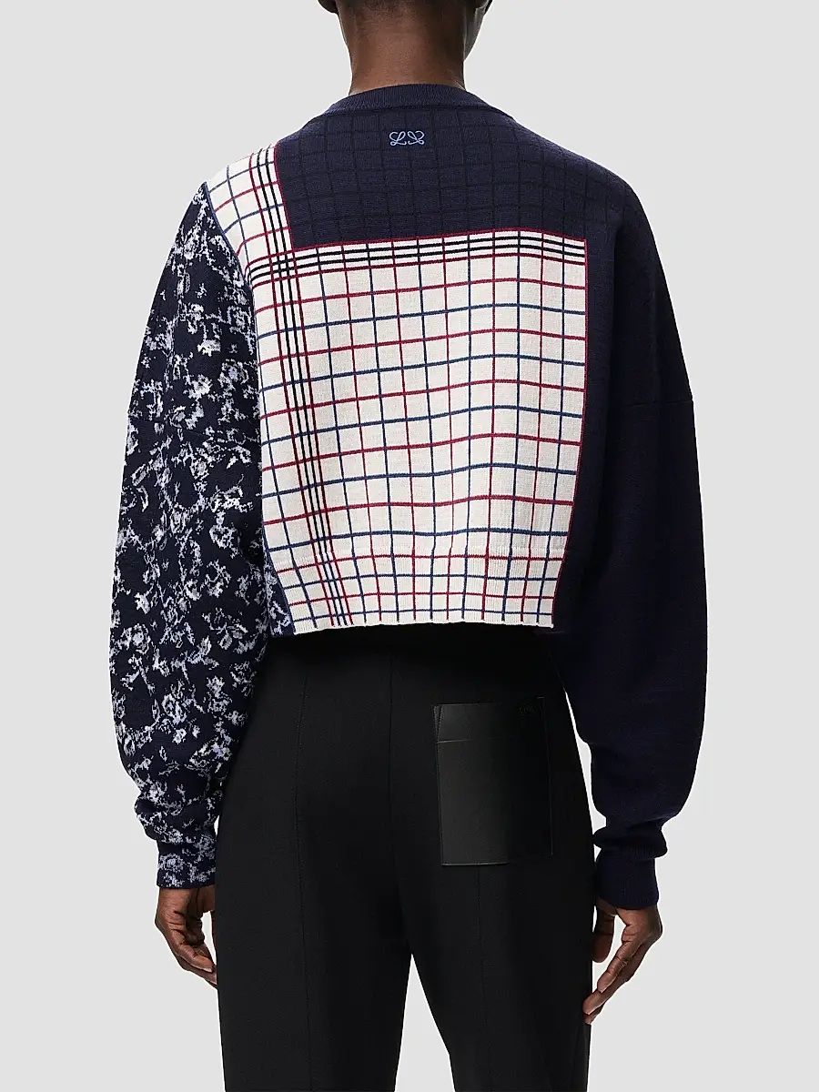 Loewe Women's Patchwork Knit Crewneck Sweater | Thumbnail 3