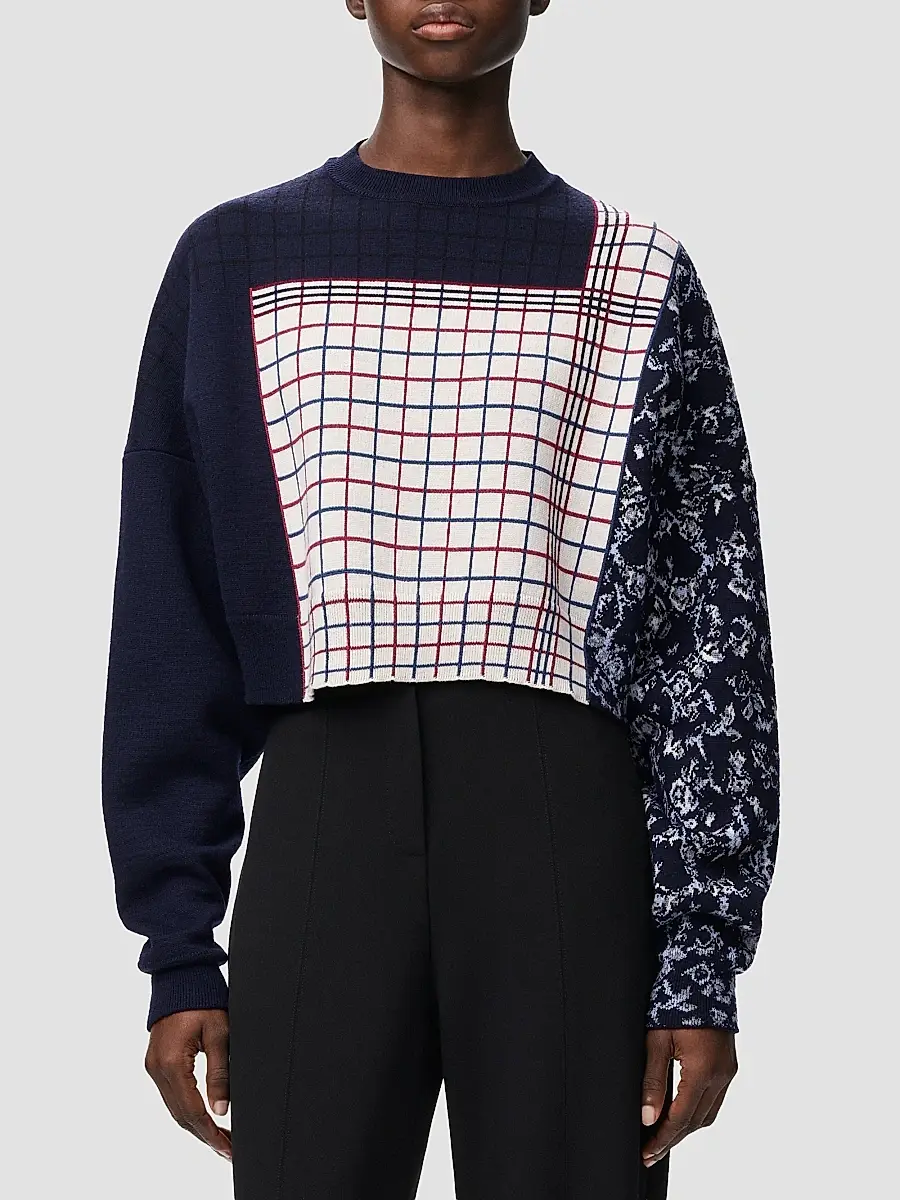 Loewe Women's Patchwork Knit Crewneck Sweater | Thumbnail 4