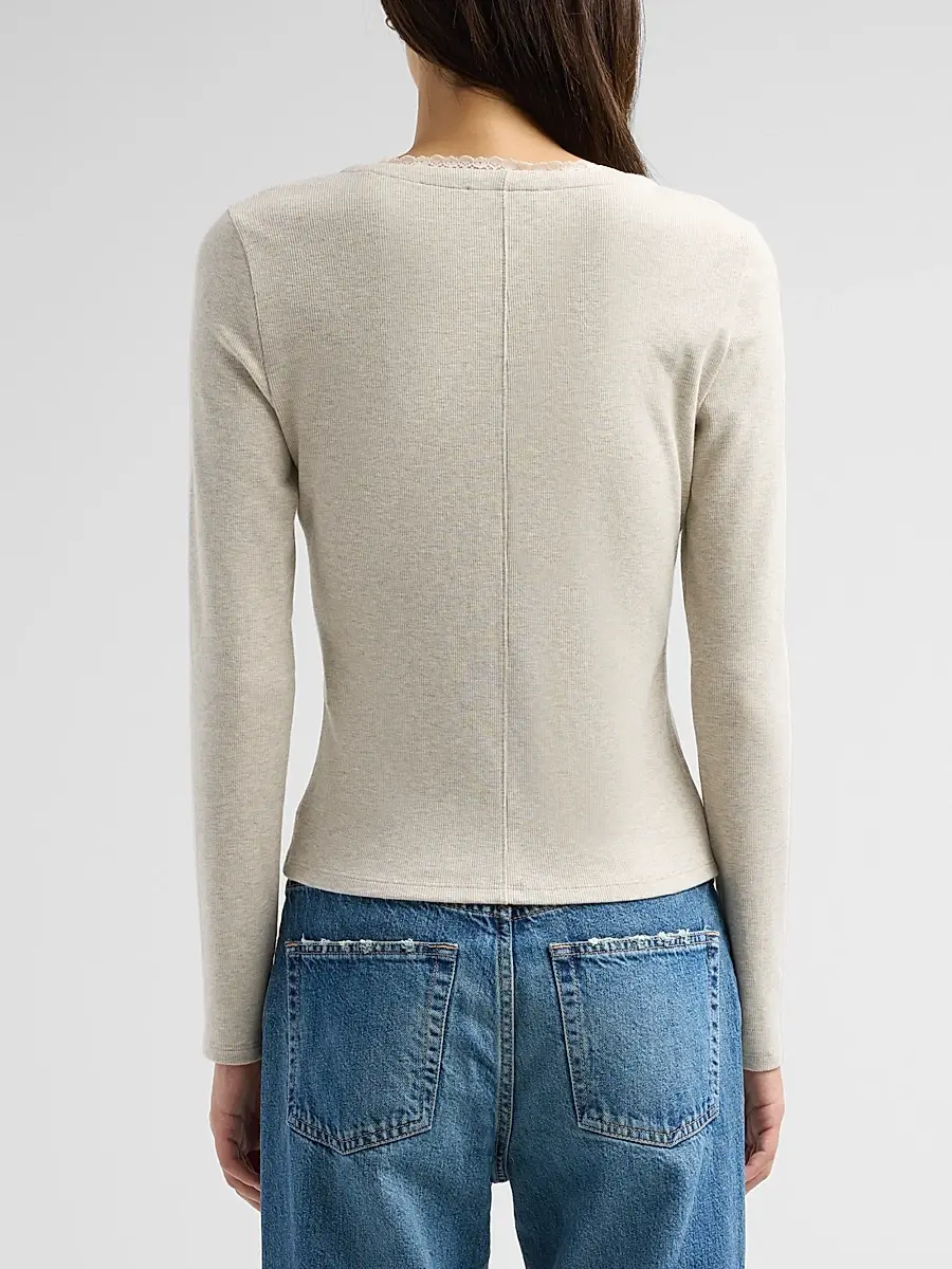 Frame Women's Ribbed-Trim Cardigan | Thumbnail 3 Frame Women's Ribbed-Trim Cardigan | Thumbnail 3