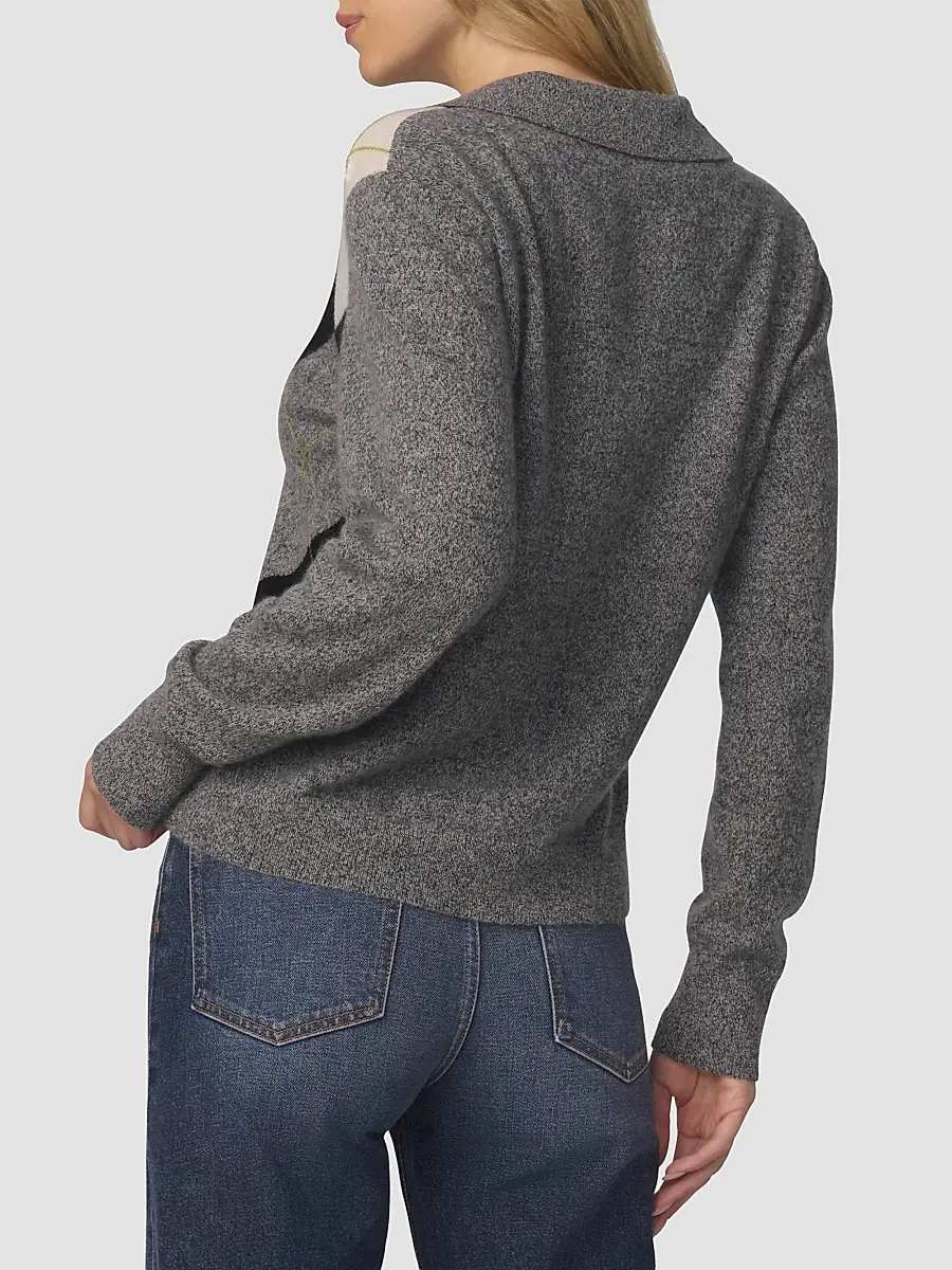 Joe's Jeans Women's Argyle Cashmere Polo Sweater | Thumbnail 3 Joe's Jeans Women's Argyle Cashmere Polo Sweater | Thumbnail 3