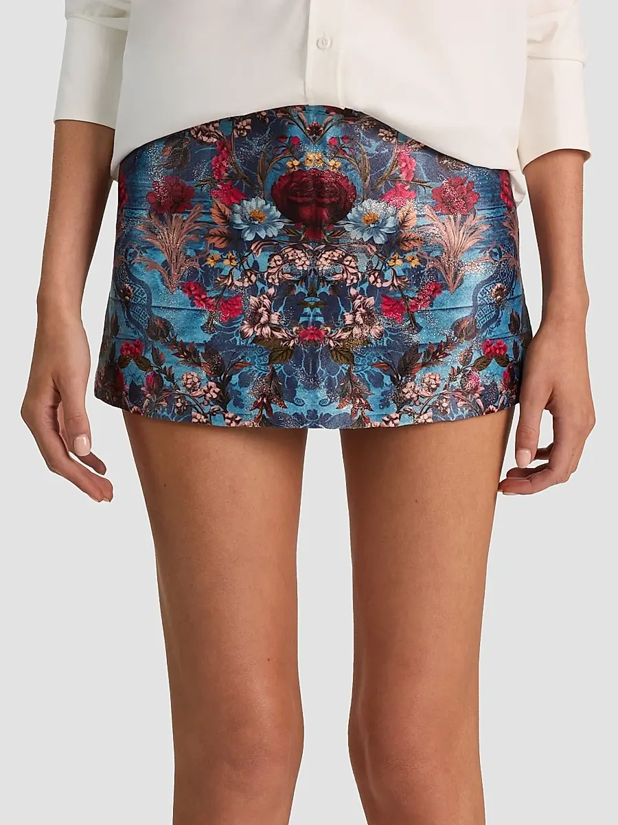 Alice + Olivia Women's Mace Floral Jacquard High-Rise Skort | Thumbnail 4 Alice + Olivia Women's Mace Floral Jacquard High-Rise Skort | Thumbnail 4