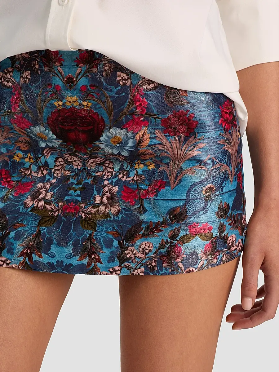 Alice + Olivia Women's Mace Floral Jacquard High-Rise Skort | Thumbnail 5 Alice + Olivia Women's Mace Floral Jacquard High-Rise Skort | Thumbnail 5
