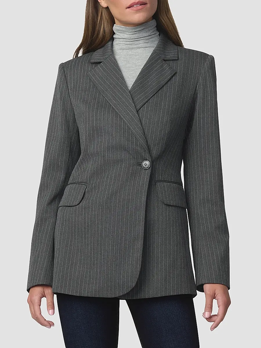 Joe's Jeans Women's Mecah Pinstripe Double-Breasted Blazer | Thumbnail 4 Joe's Jeans Women's Mecah Pinstripe Double-Breasted Blazer | Thumbnail 4