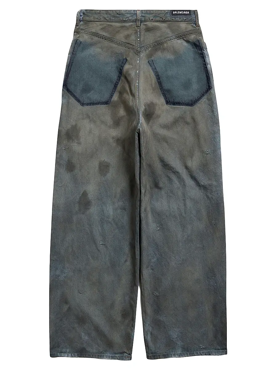 Balenciaga Unisex Patched Pockets Baggy Jeans | Thumbnail 2