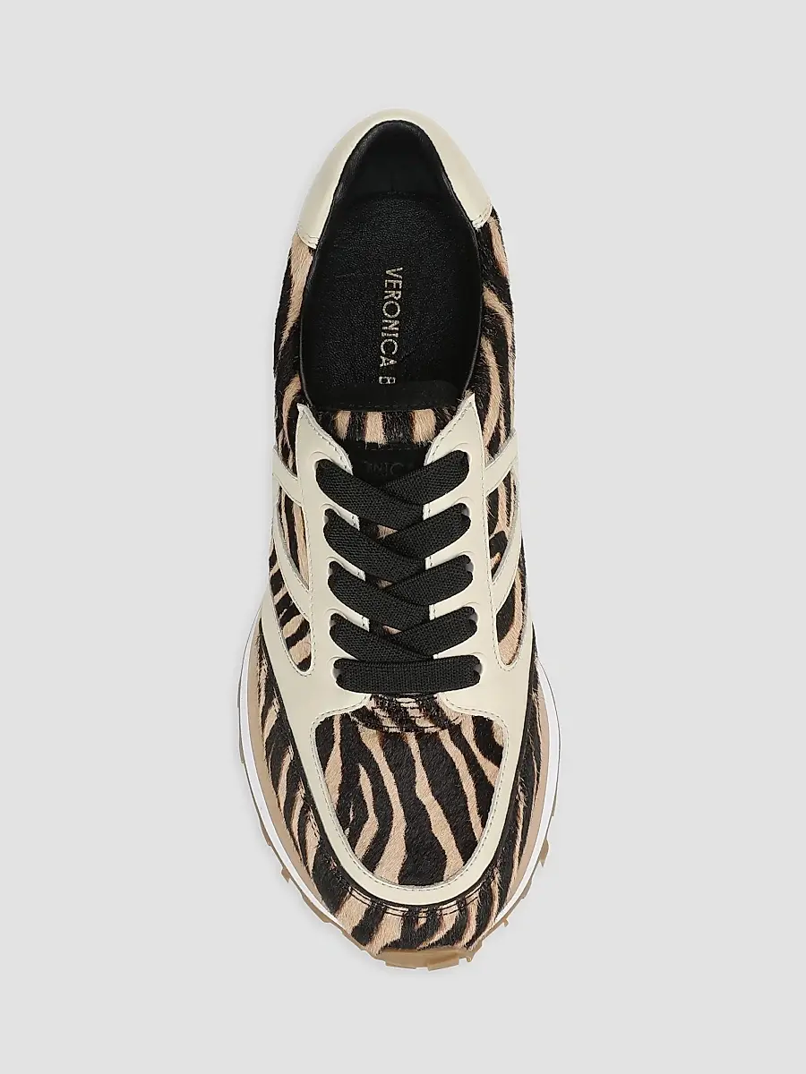 Veronica Beard Women's Valentina-6 Zebra-Print Calf Hair Sneakers | Thumbnail 4