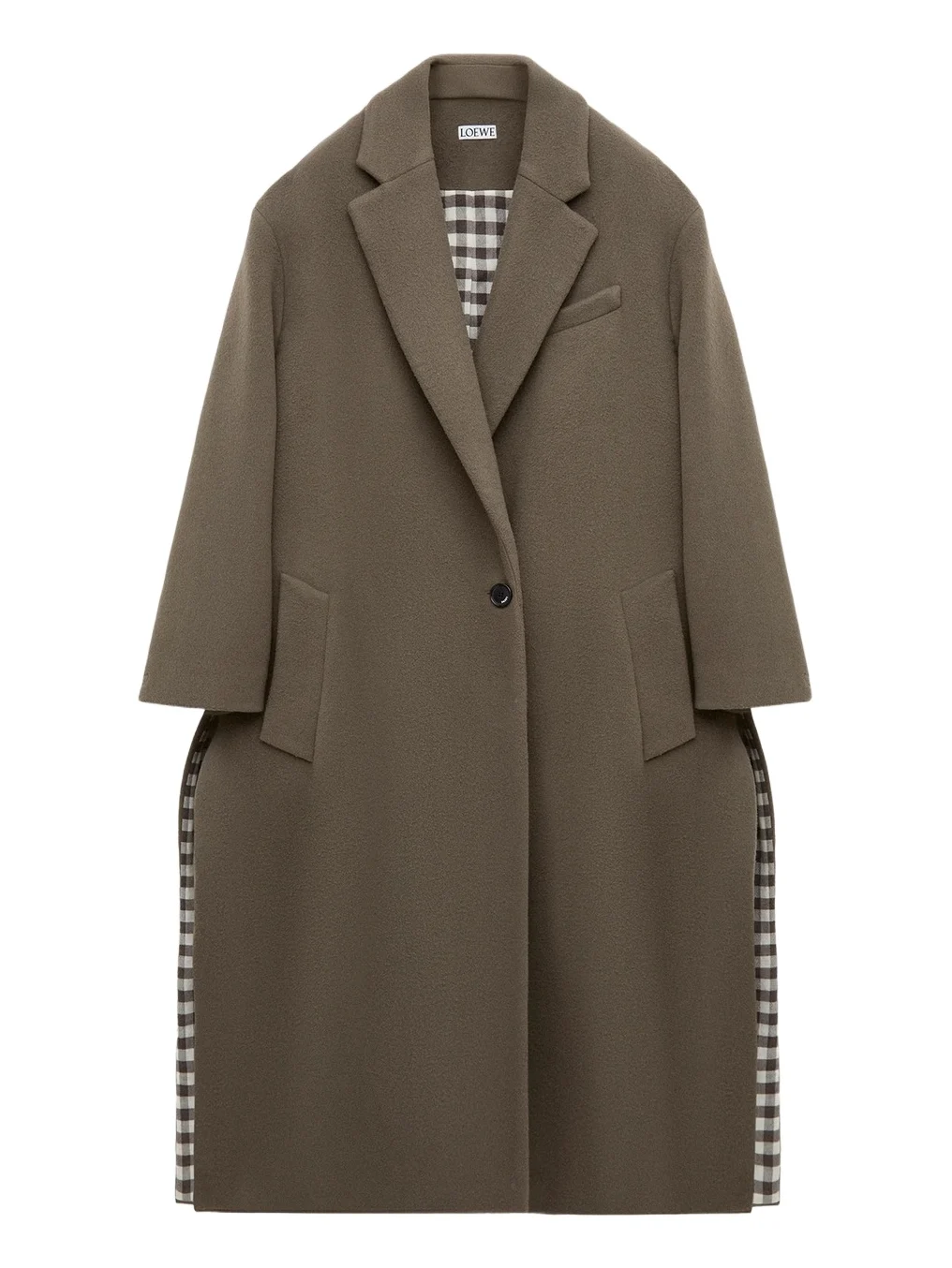 Women's Gingham Cashmere Single-Breasted Coat