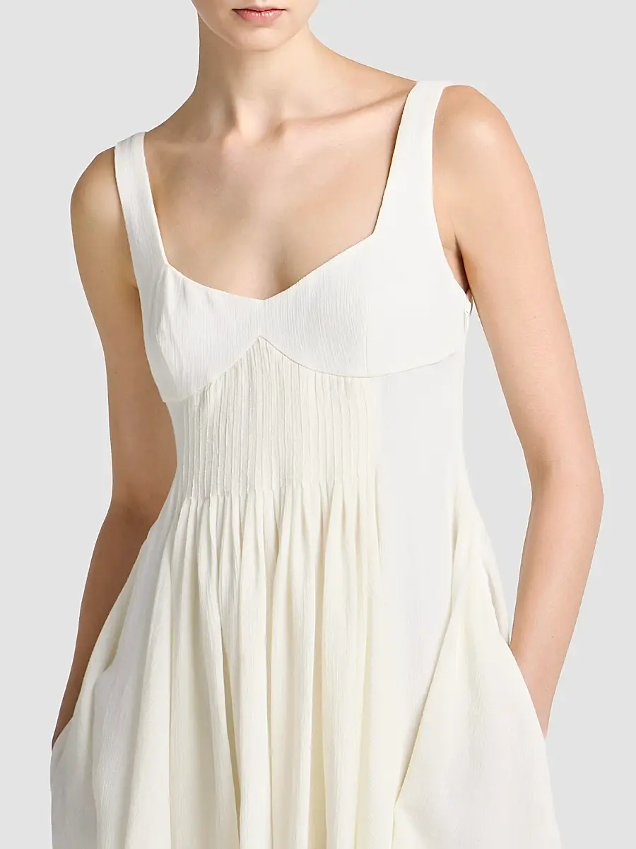 JW Anderson Women's Sweetheart-Neckline Pleated Babydoll Dress | Thumbnail 2 JW Anderson Women's Sweetheart-Neckline Pleated Babydoll Dress | Thumbnail 2