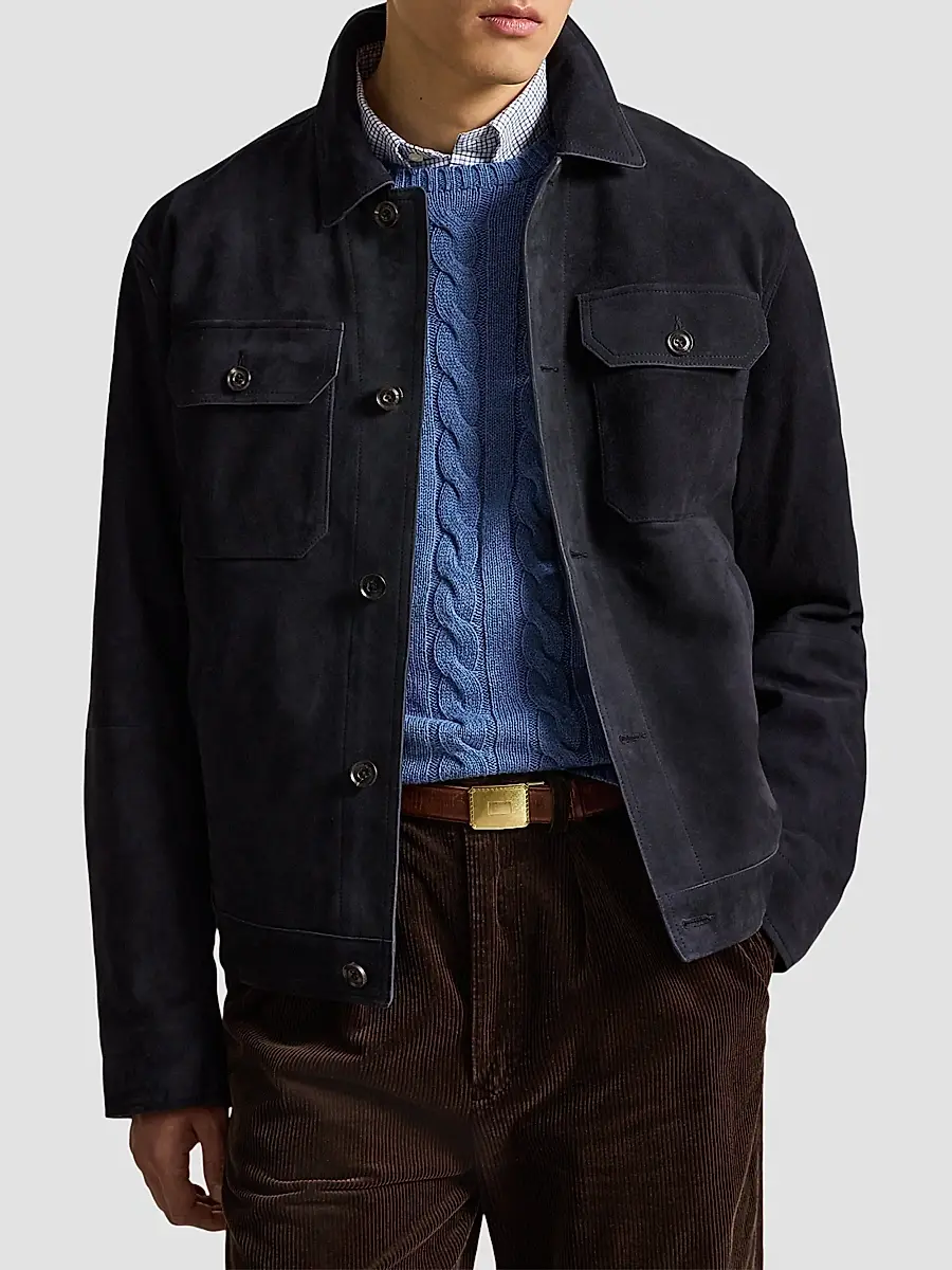 Polo Ralph Lauren Men's The Ashdale Suede Shacket | Thumbnail 4 Polo Ralph Lauren Men's The Ashdale Suede Shacket | Thumbnail 4