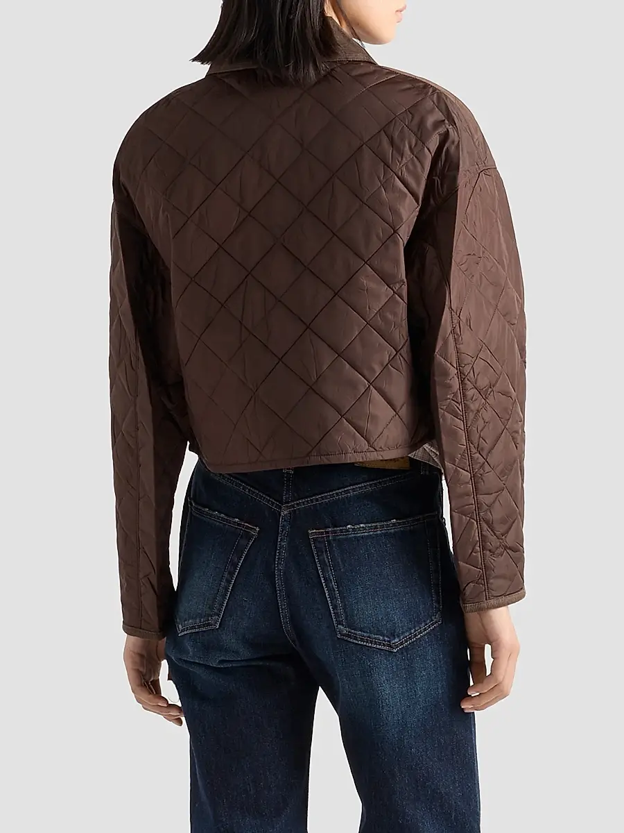 Prada Women's Lightweight Nylon Cropped Blouson Jacket | Thumbnail 5 Prada Women's Lightweight Nylon Cropped Blouson Jacket | Thumbnail 5