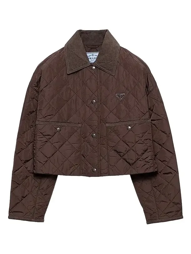 Prada Women's Lightweight Nylon Cropped Blouson Jacket