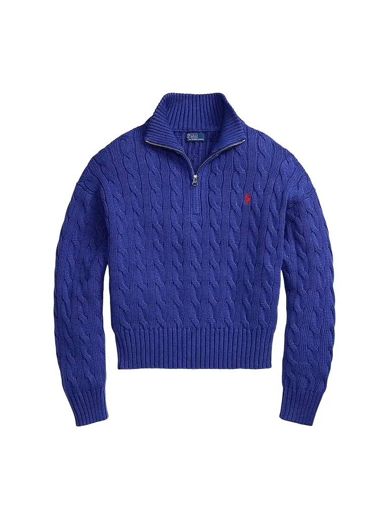 Polo Ralph Lauren Women's Cable-Knit Cotton Quarter-Zip Sweater