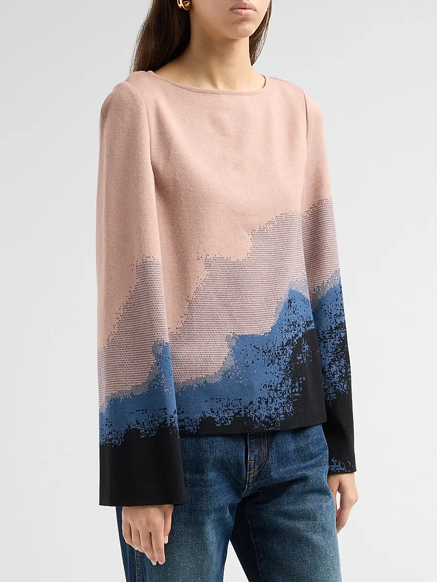Misook Women's Landscape Bell-Sleeve Top | Thumbnail 4 Misook Women's Landscape Bell-Sleeve Top | Thumbnail 4