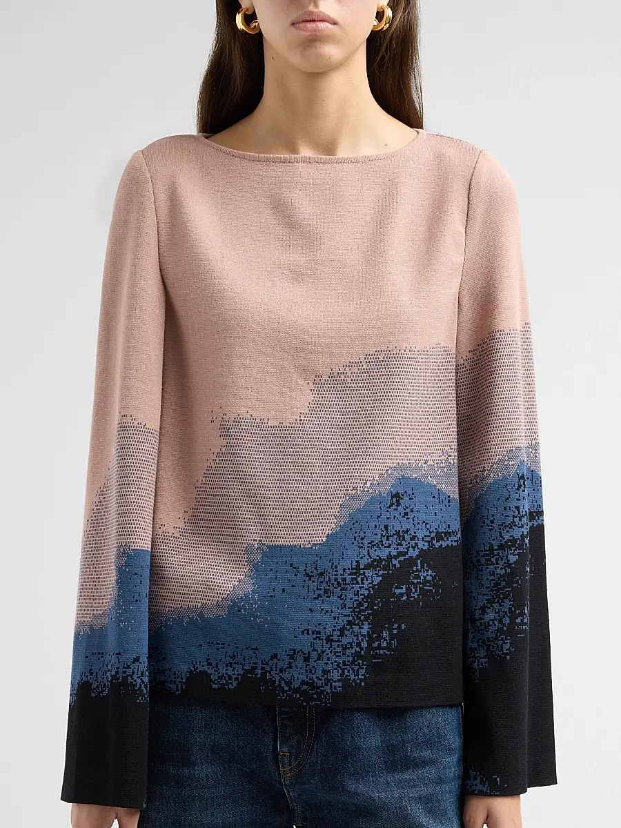 Misook Women's Landscape Bell-Sleeve Top | Thumbnail 5 Misook Women's Landscape Bell-Sleeve Top | Thumbnail 5