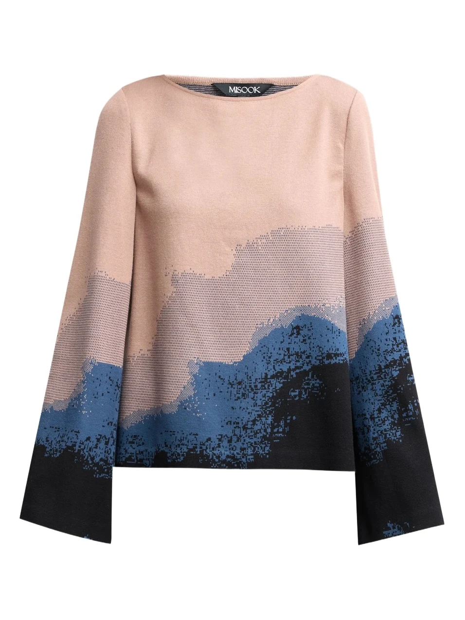 Misook Women's Landscape Bell-Sleeve Top