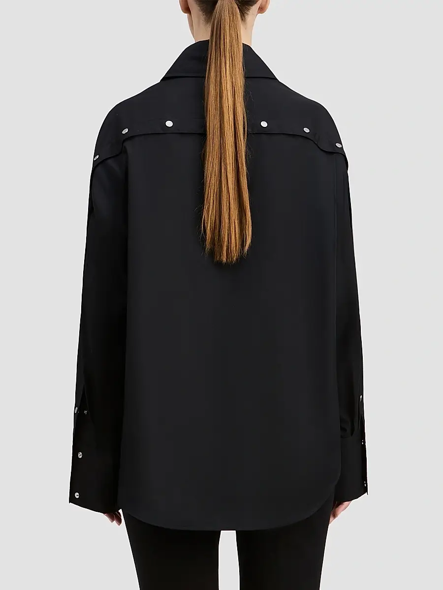 Derek Lam Women's Carine Snap-Detail Cotton Poplin Shirt | Thumbnail 3 Derek Lam Women's Carine Snap-Detail Cotton Poplin Shirt | Thumbnail 3