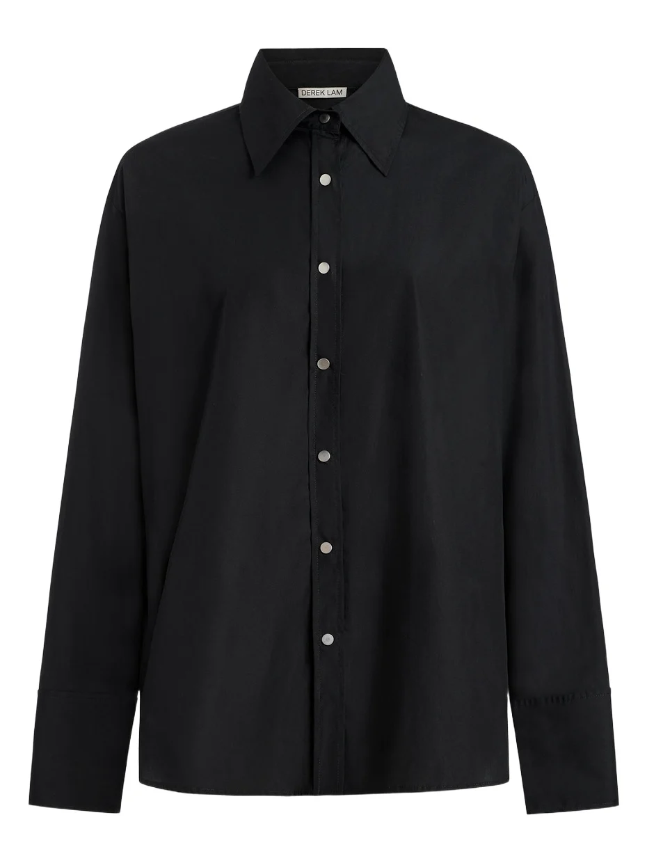 Women's Carine Snap-Detail Cotton Poplin Shirt Women's Carine Snap-Detail Cotton Poplin Shirt