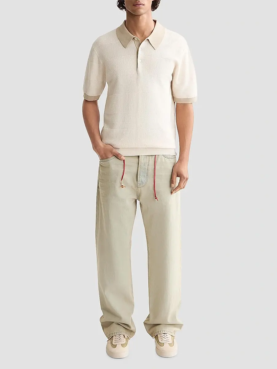 Scotch & Soda Men's Textured Cotton Knit Polo Shirt | Thumbnail 2 Scotch & Soda Men's Textured Cotton Knit Polo Shirt | Thumbnail 2