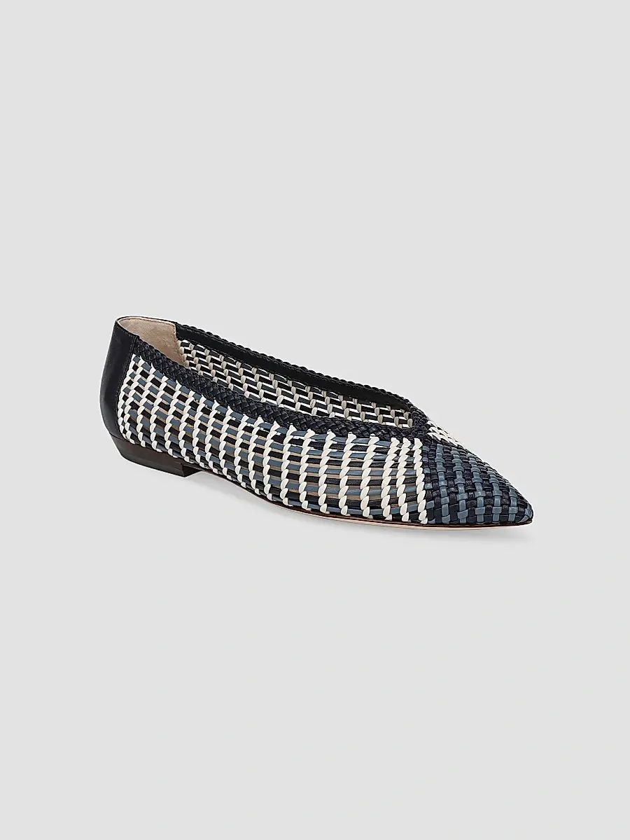 Veronica Beard Women's Bancroft Woven Leather Ballerina Flats | Thumbnail 2 Veronica Beard Women's Bancroft Woven Leather Ballerina Flats | Thumbnail 2