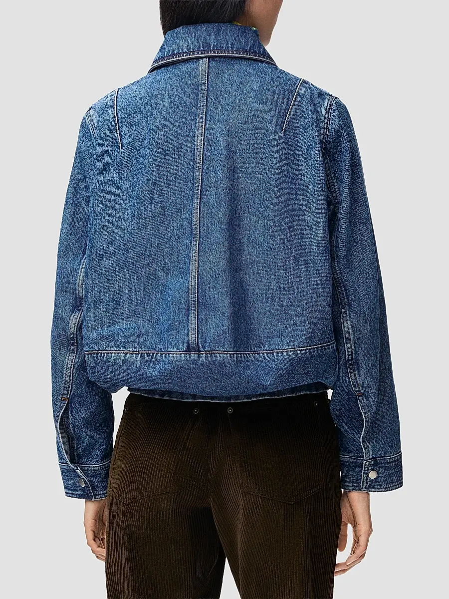 Loewe Women's Drawstring Washed-Denim Drawstring Jacket | Thumbnail 3